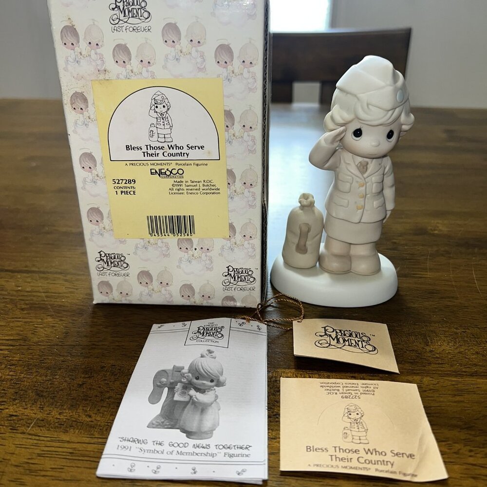 Precious Moments "Bless Those Who Serve Their Country" Vintage Porcelain